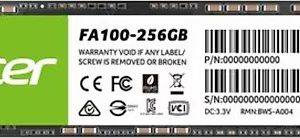 Acer FA100 BL.9BWWA.118 PCI-Express 3.0 256 GB M.2 SSD